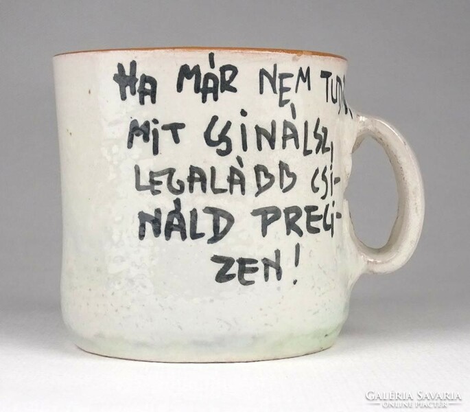 1K892 marked Szoó Judit inscription ceramic mug