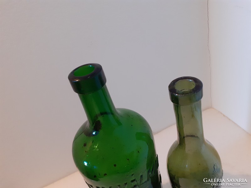 Régi gyógyszertári palack Brázay Kálmán Budapest sósborszeszes üveg 2 db