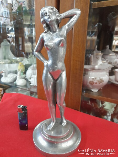 Cast aluminum maugsch classic female nude statue. 31 Cm.