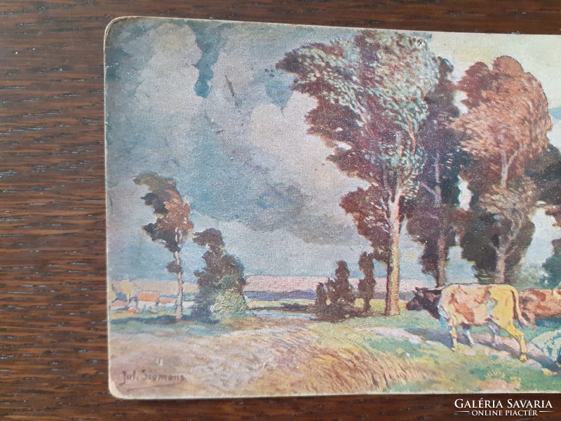 Old postcard rural landscape postcard