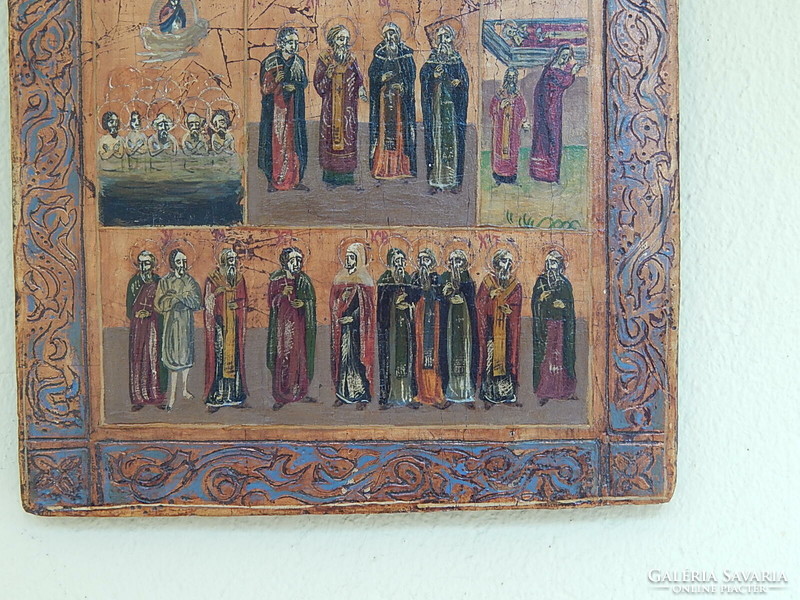 Old painted wooden board. Icon