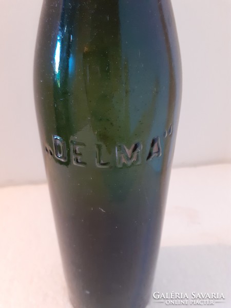 Old bottle with delma inscription buckled glass southern Hungarian r.T. Pécs