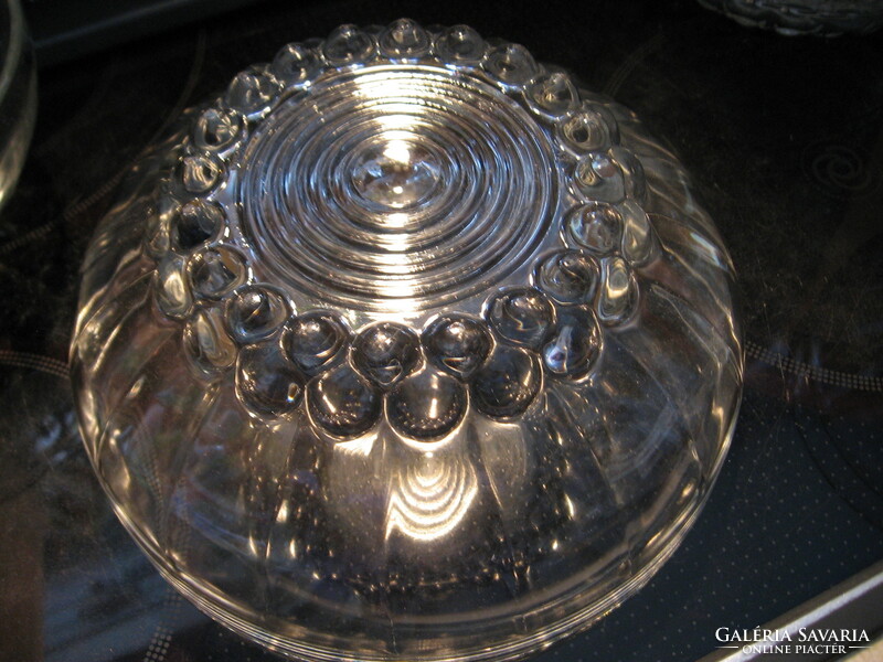 Retro beaded, bubbly Reims France glass bowl medium 50 years old