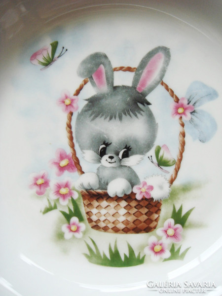 Retro bunny porcelain plate old fairy tale pattern children's plate 19 cm