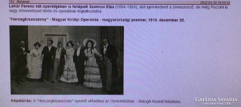 Szamosy Elza operaénekesnõ.