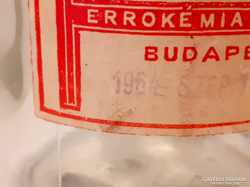 Régi címkés vegyszeres üveg 1964 Film Izolátor palack Ferrokémia KTSZ Budapest