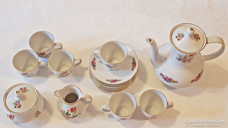 SELTMANN WEIDEN Bavaria német porcelán 6 személyes mokkás, kávéskészlet.