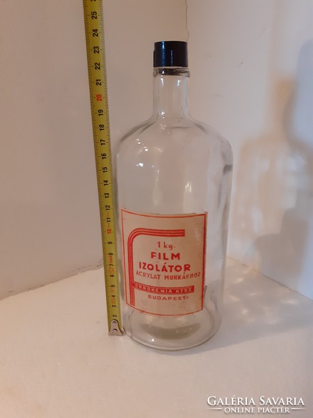 Old labeled chemical bottle 1964 film isolator bottle ferrochemistry textbook Budapest