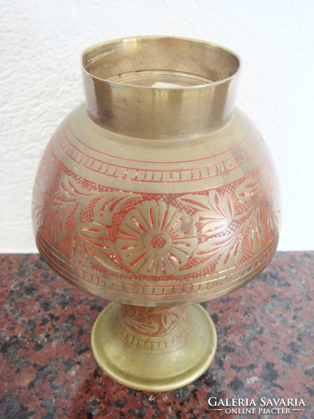 Old copper small vase 15 cm