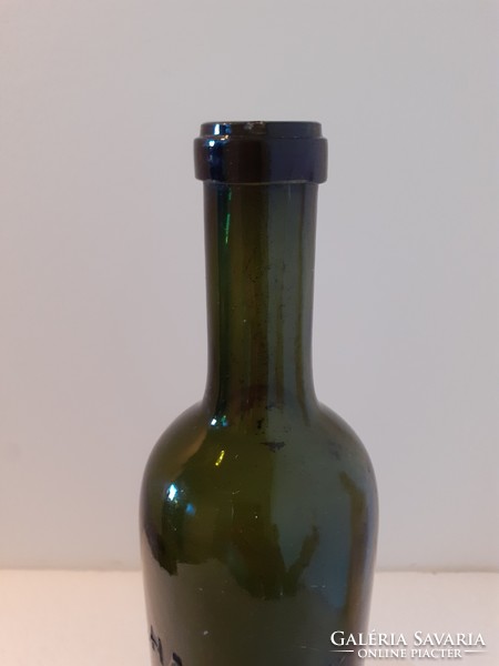Old bottle dawn industrial r.T. Green bottle with inscription Budapest