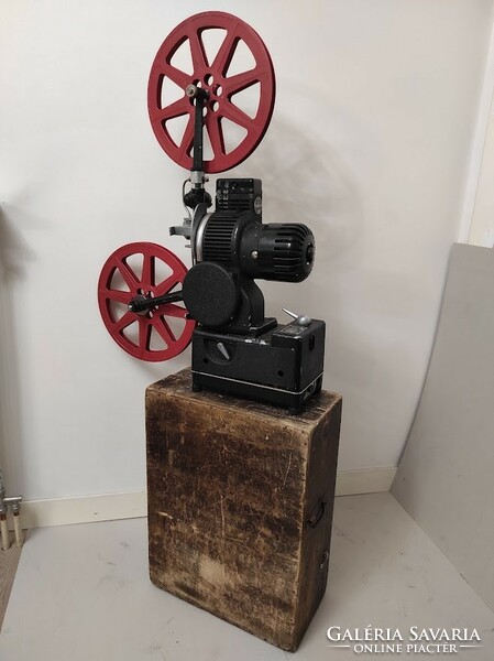Antique film projection machine cinema projector large heavy machine in original wooden box 543 5982