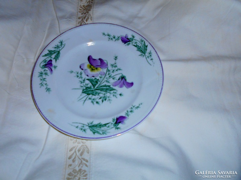 Violet hand painted wall plate