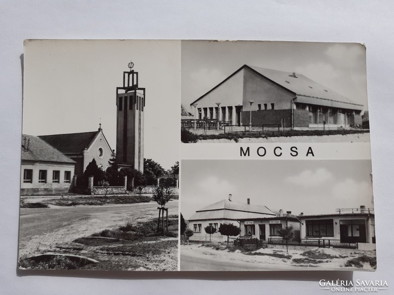 Régi képeslap Mocsa épületek fotó levelezőlap