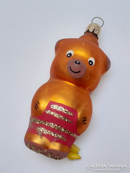 Old glass Christmas tree decoration teddy bear teddy bear glass decoration