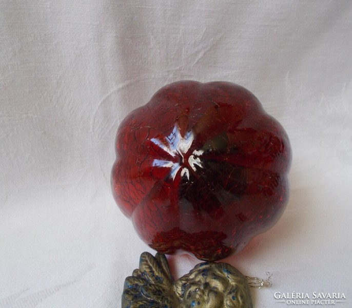 Cracked, veiled glass sphere Christmas ornament, pine tree Christmas tree ornament, pine ornament 1pc