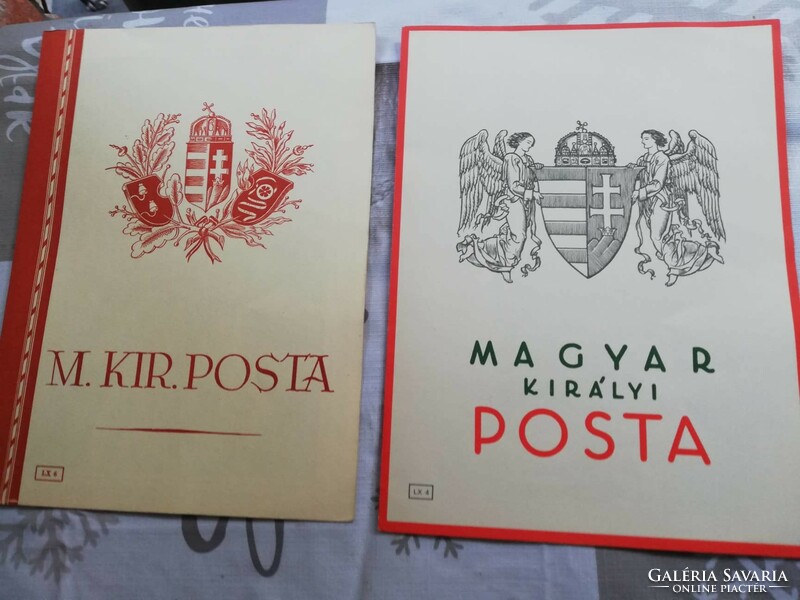 Magyar királyi posta nagyméretű dísztávirat 2 db