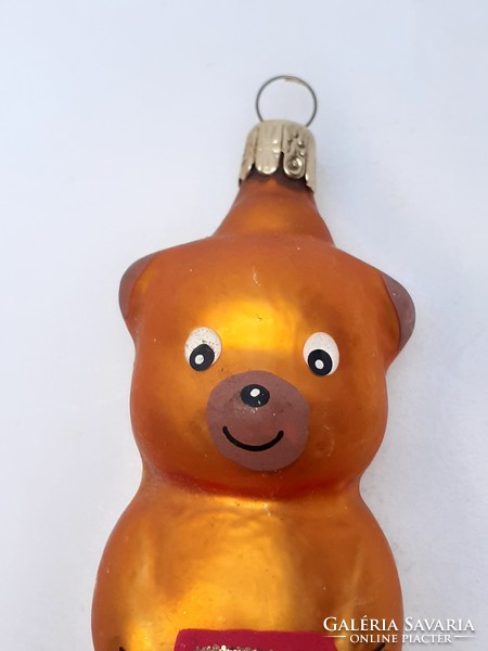 Old glass Christmas tree decoration teddy bear teddy bear glass decoration