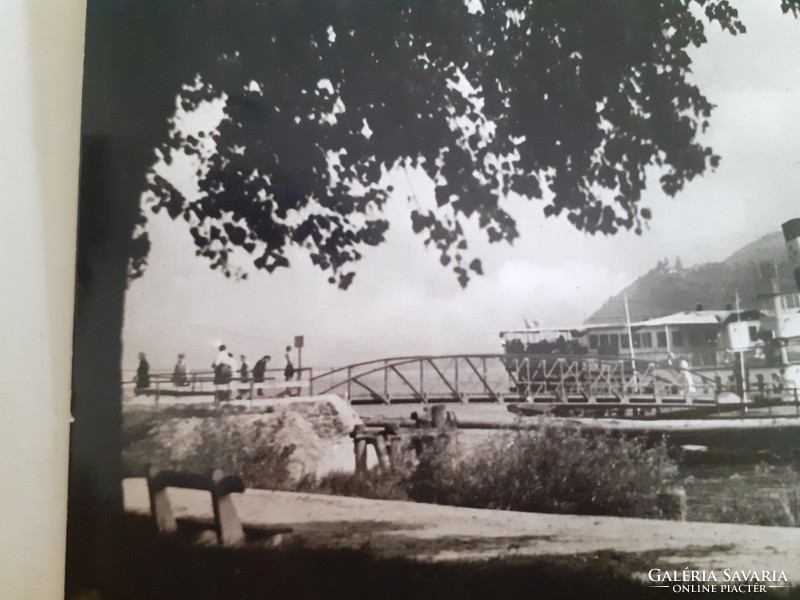 Old postcard 1959 Nagymaros boat station photo postcard