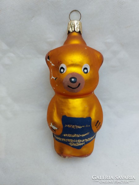 Old glass Christmas tree decoration teddy bear teddy bear glass decoration