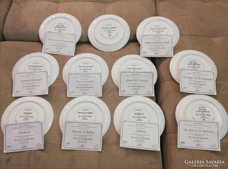 Lord of the Rings !!! - Set of 11 porcelain decorative plates (with certification)