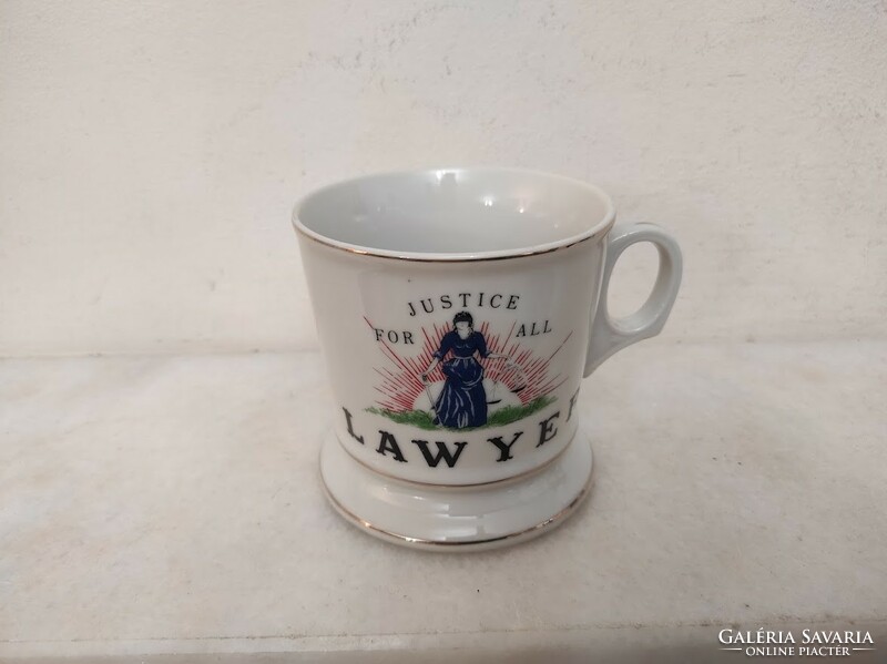 Antik díszpohár jogász ügyvéd jusztícia bíróság LAWYER felirat porcelán pohár 557 5995