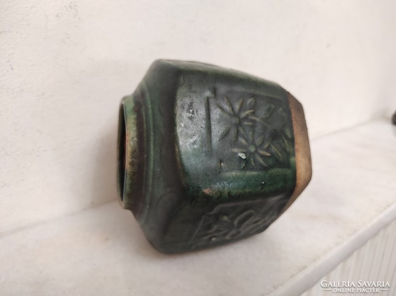 Antik kínai edény tarrakotta gyömbér tartó zöld mázzal Kína 554 5992