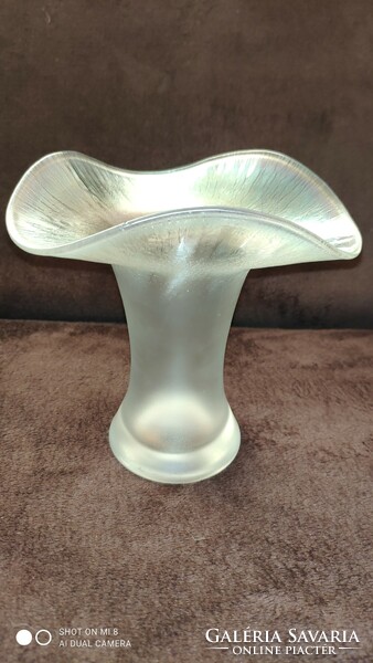Eisch marked iridescent glass vase