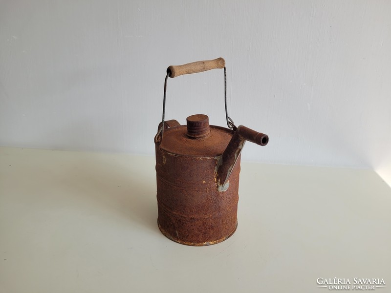 Old vintage metal can petroleum oil tin can