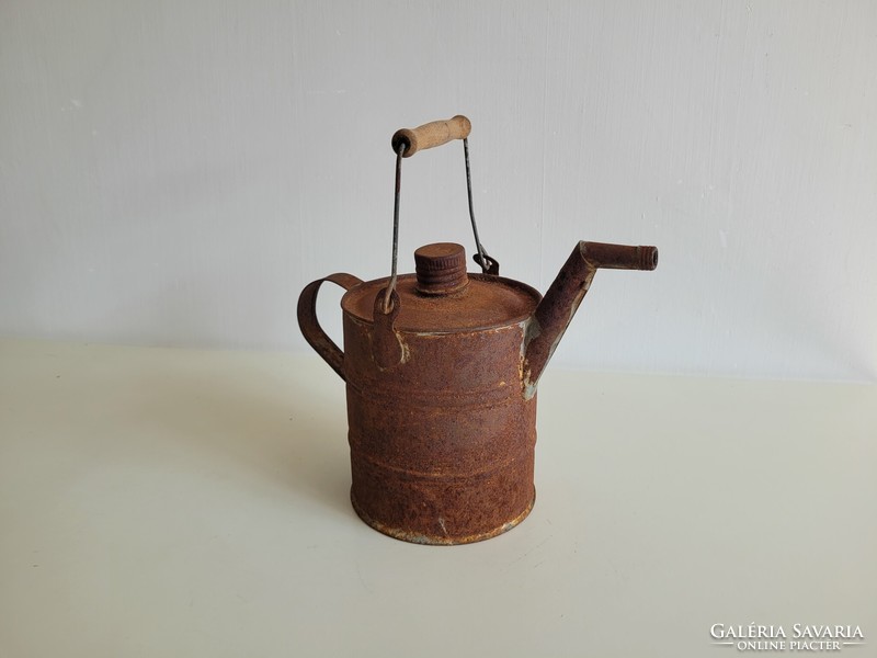 Old vintage metal can petroleum oil tin can