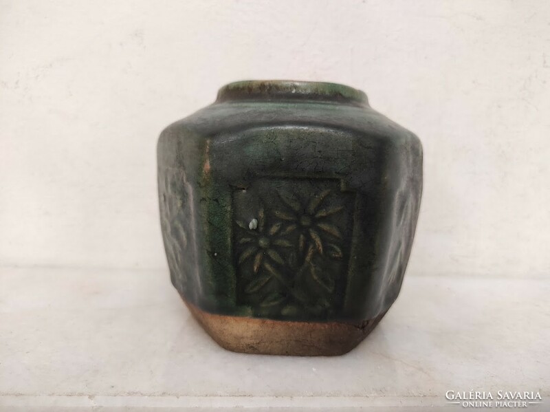 Antique Chinese pot tarrakotta ginger holder with green glaze china 554 5992