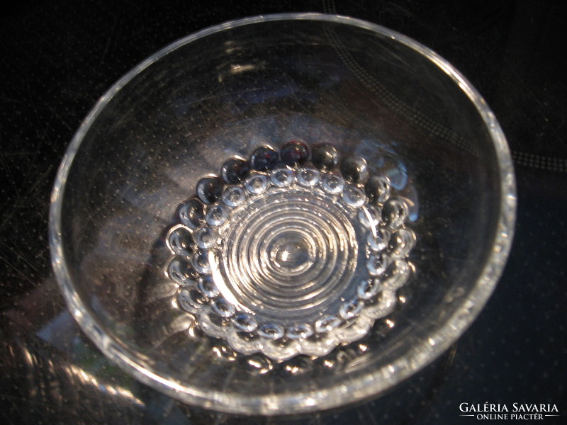 Retro beaded, bubbly Reims France glass bowl, salad, compote