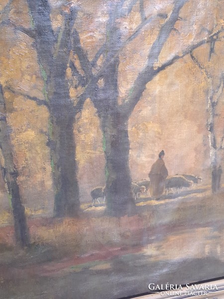 Painting by László Kovacs of Kézdi, landscape