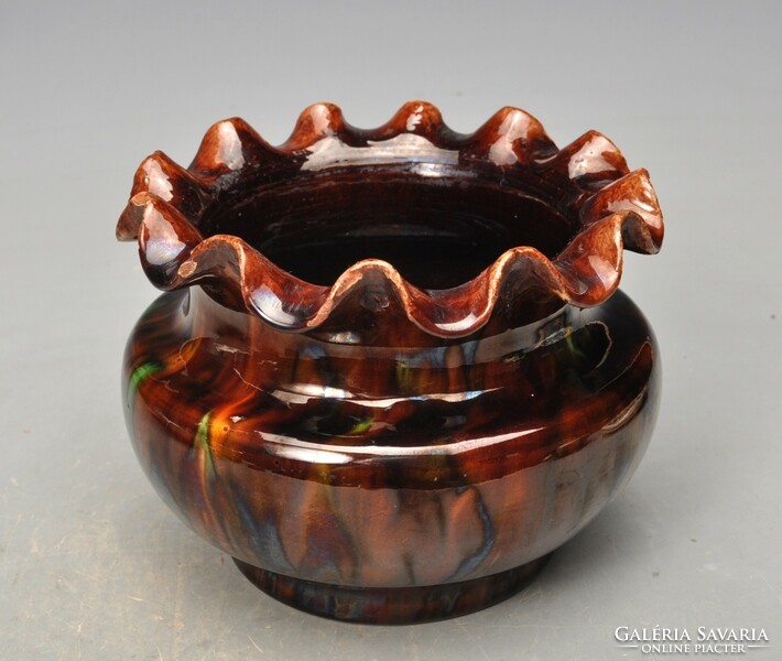 Sándor Gombás Jr. art deco ceramic vase 11 cm field tour