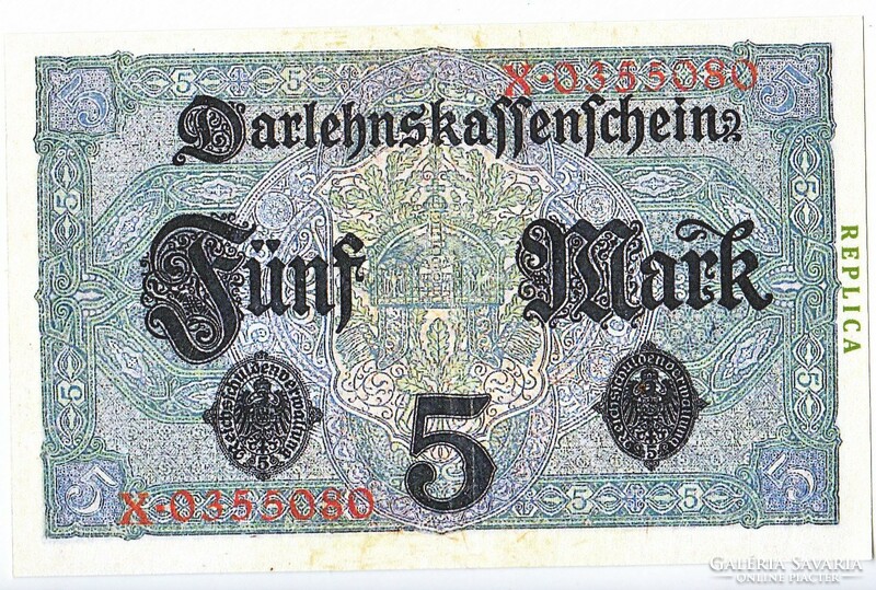 Németország 5 márka 1917 REPLIKA UNC