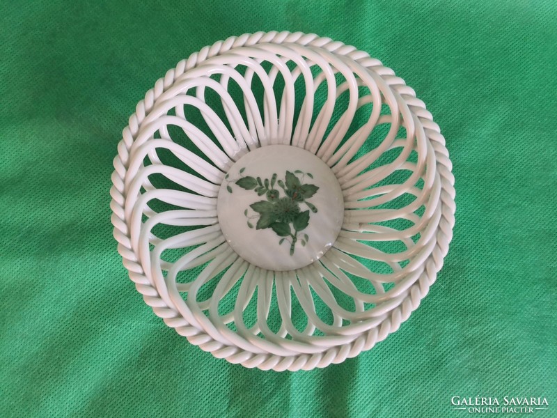 Herendi, zöld Apponyi mintás porcelán, a nagyobb méretű