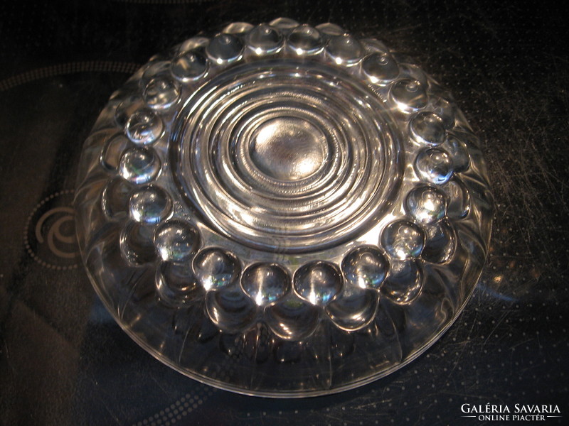 Retro beaded, bubbly Reims France glass bowl, plate