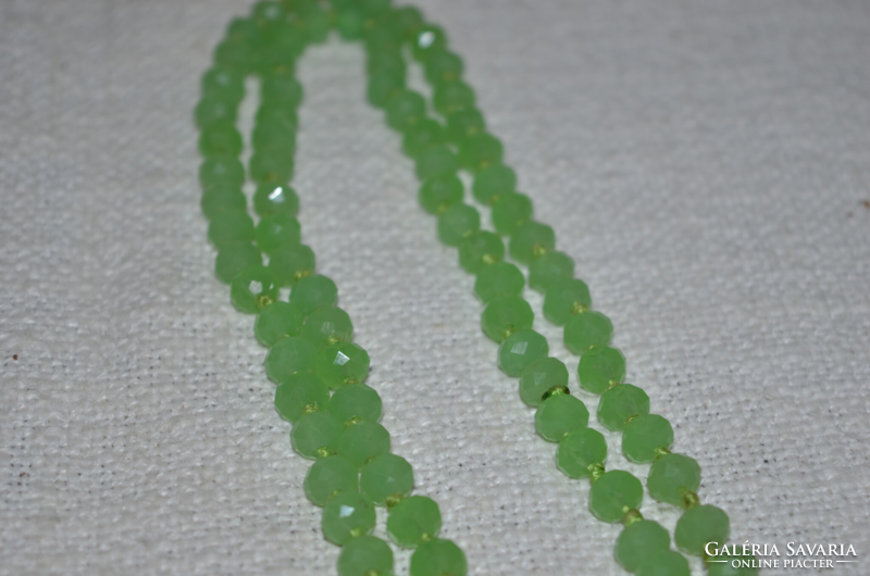 Long green glass necklace