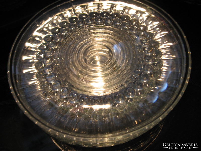 Retro gyöngyös, buborékos REIMS FRANCE üveg tányér