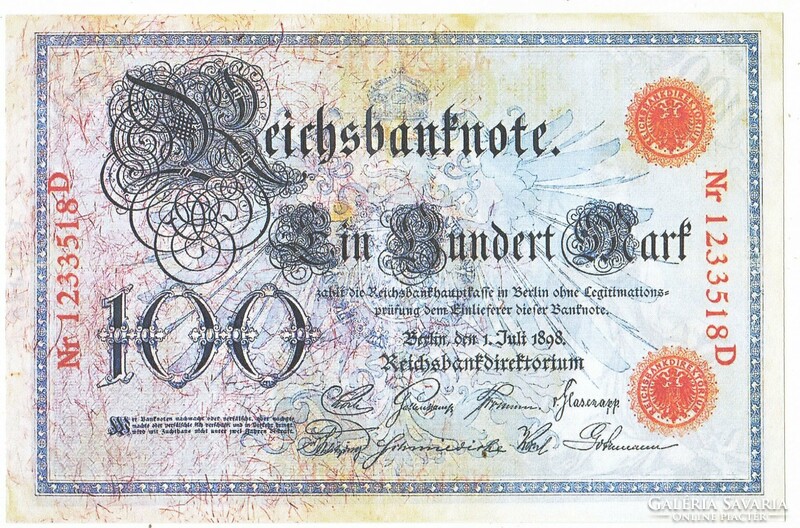 Németország 100 márka 1898 REPLIKA UNC