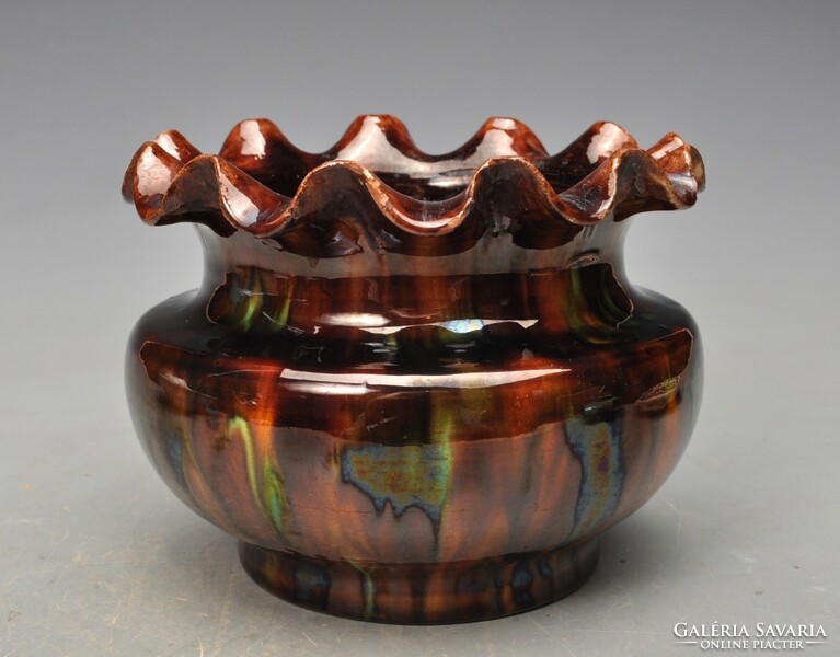 Sándor Gombás Jr. art deco ceramic vase 11 cm field tour