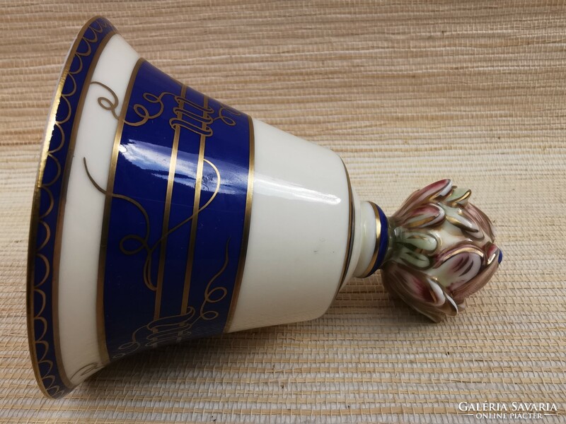 Zsolnay studio gilded blue bell