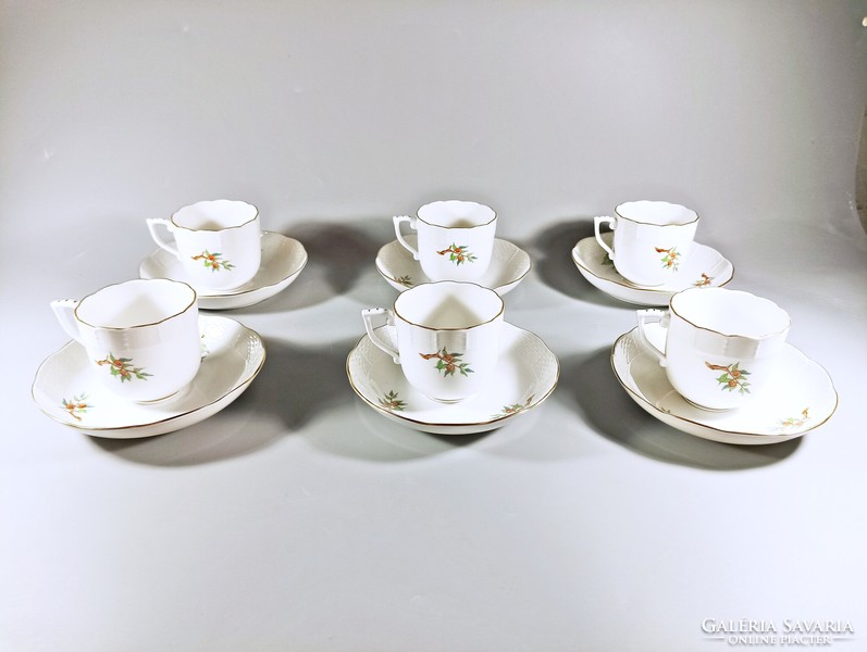 Herend, rosehip pattern coffee set for 6 people, perfect! (J338)