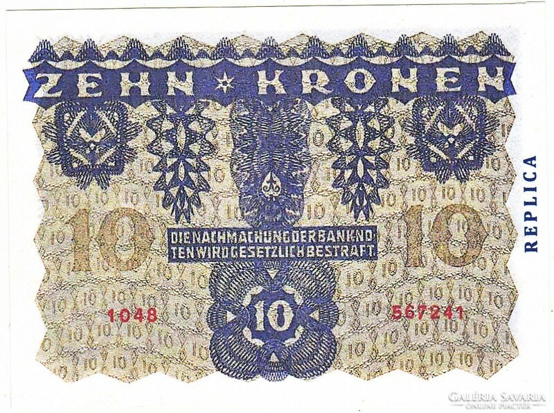 Ausztria 10 korona 1922 REPLIKA UNC