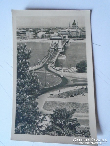 D191161 Régi képeslap - BUDAPEST -  Lánchíd  "Úttörő és Ifjúsági Állami Áruház Postakezelőhely' 1955