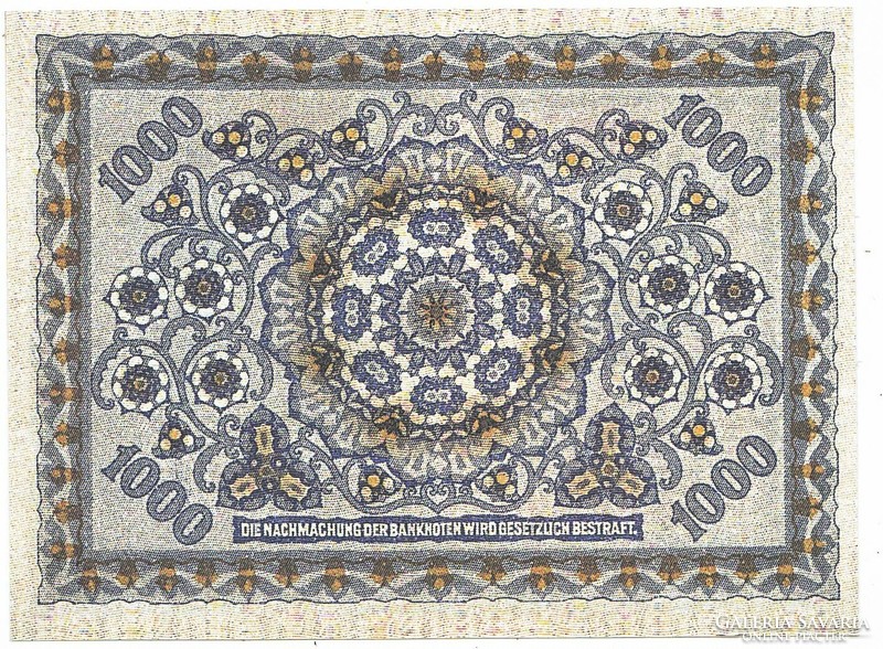 Austria 1,000 kroner 1922 replica unc