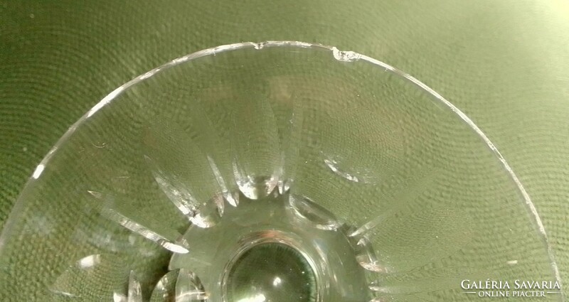 Antik régi csiszolt elegáns art deco ólomkristály üveg likőrös italos készlet kiöntő 6 pohár