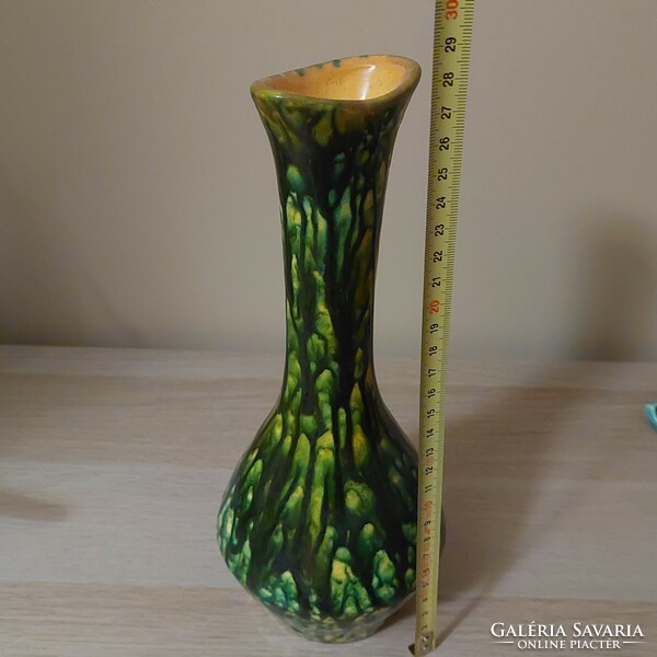 Mid century retro green ceramic vase