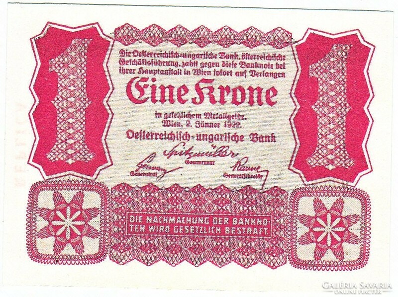 Austria 1 crown 1922 replica unc