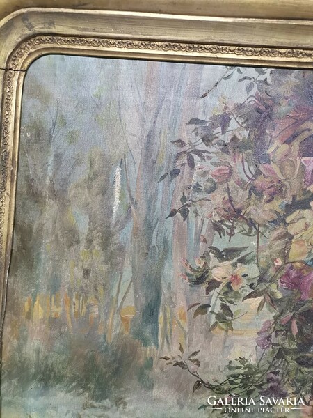 A huge painting in a Biedermeier frame.
