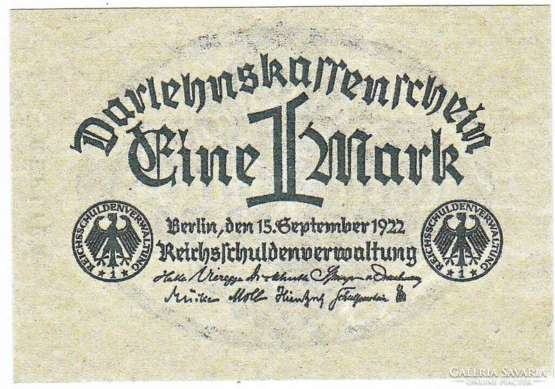 Germany 1 mark 1922 replica unc